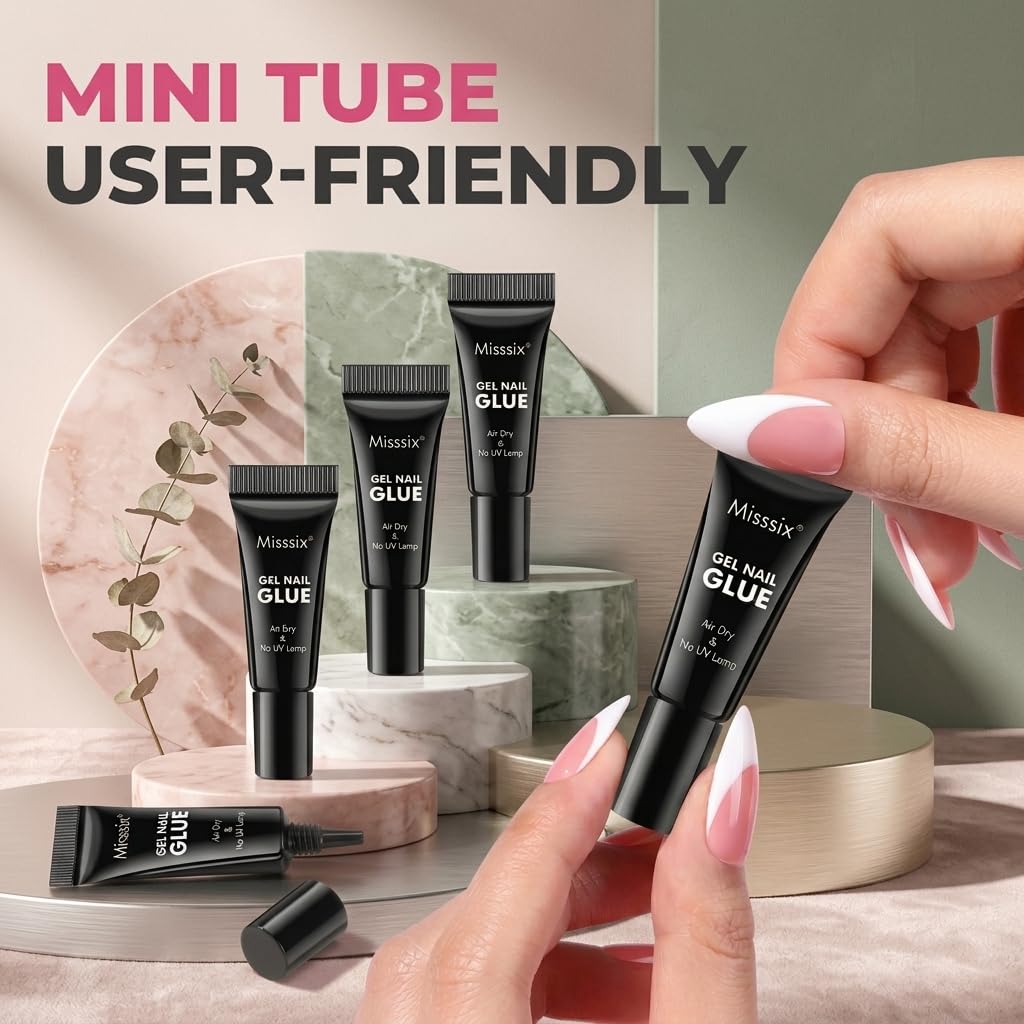 Misssix glue securing a press-on nail quickly for durable wear