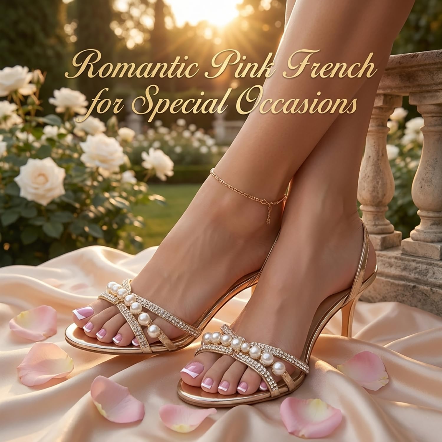Misssix press-on toe nails applied and shown in sandals for instant style