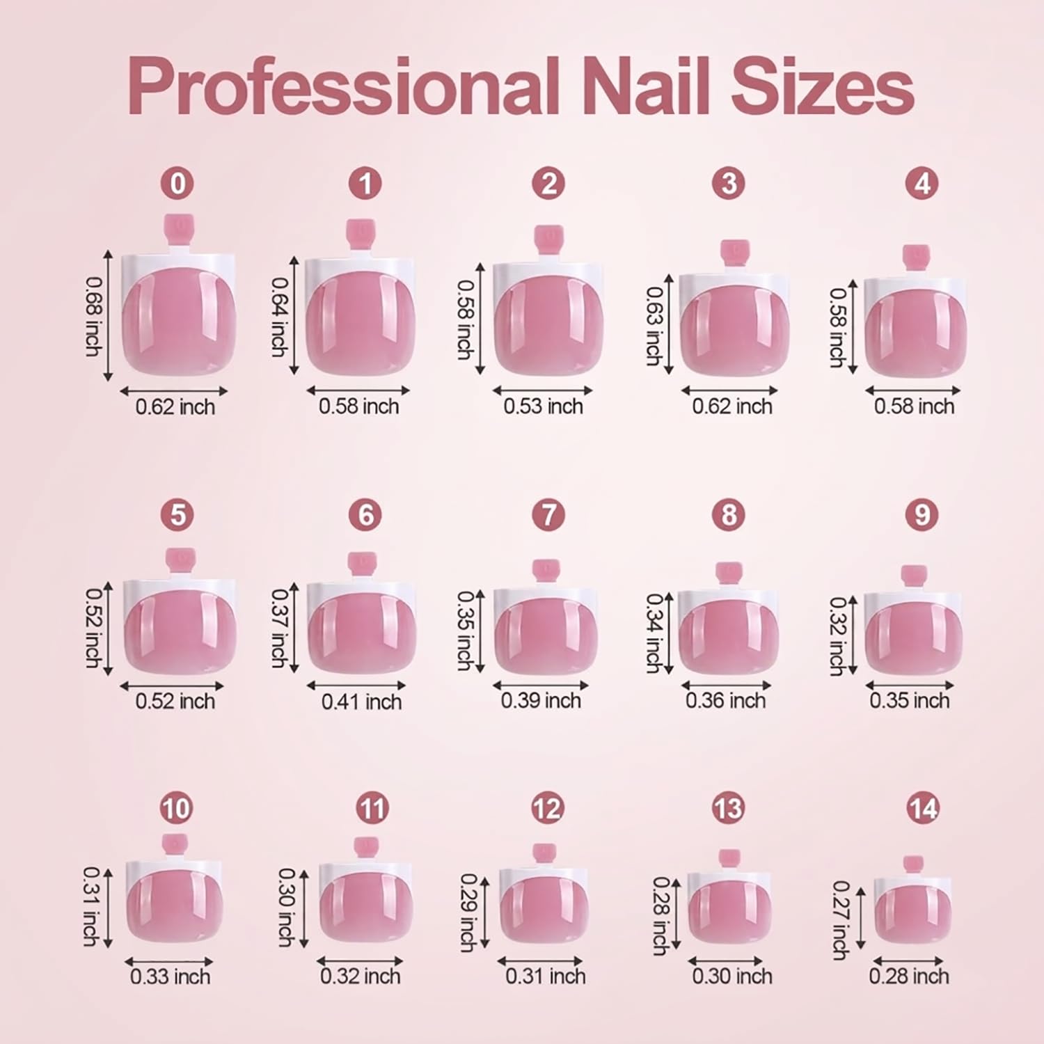 Misssix toenail tip beside a coin to show scale and length options