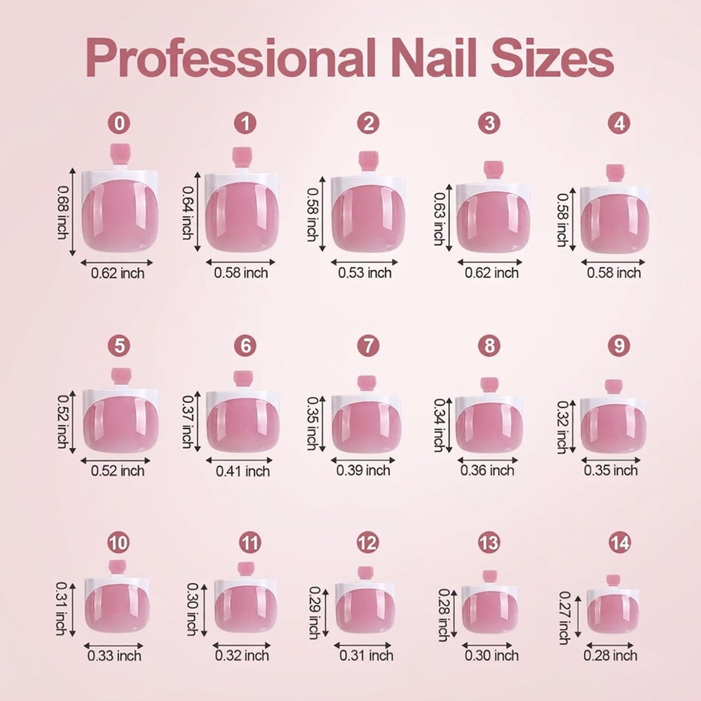 Misssix toenail tip beside a coin to show scale and length options