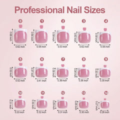 Misssix toenail tip beside a coin to show scale and length options