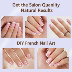 Misssix short square pink tips top view showing natural, salon finish