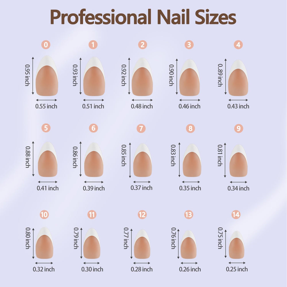 Misssix spread of 15 sizes displayed, easy size-matching for precise, comfortable fit