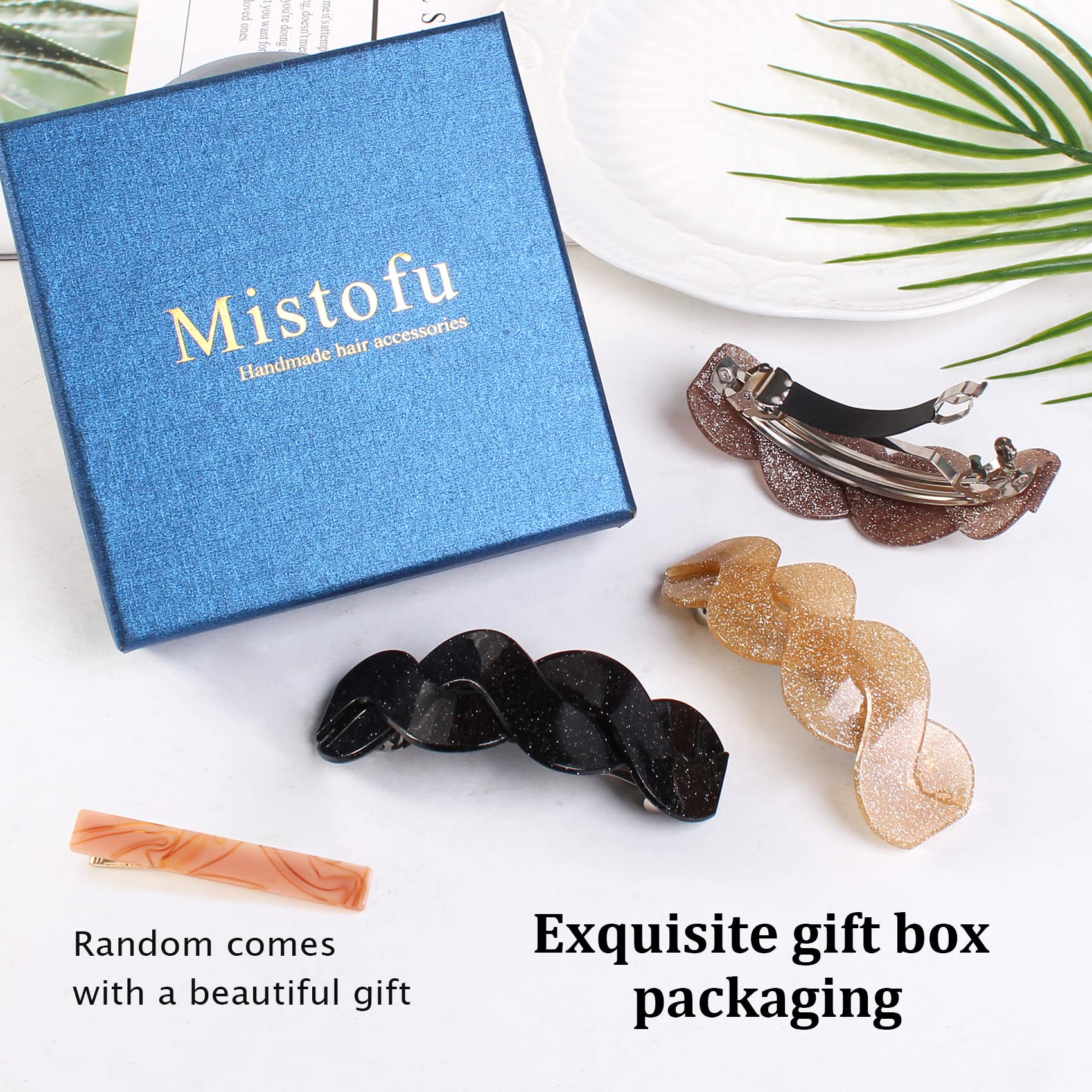 Mistofu pink champagne barrette styled in a half-up do adding polished look
