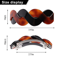 Mistofu side profile of a barrette highlighting slim shape and secure fit