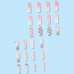 MISUD nail application scene with glue showing quick at-home application process