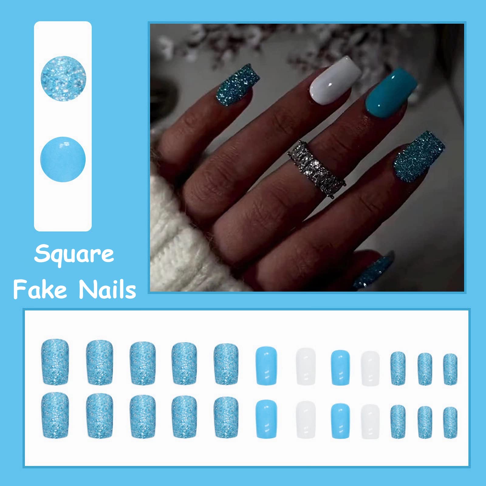 MISUD applying glue to a press-on nail demonstrating easy application