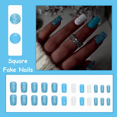 MISUD applying glue to a press-on nail demonstrating easy application
