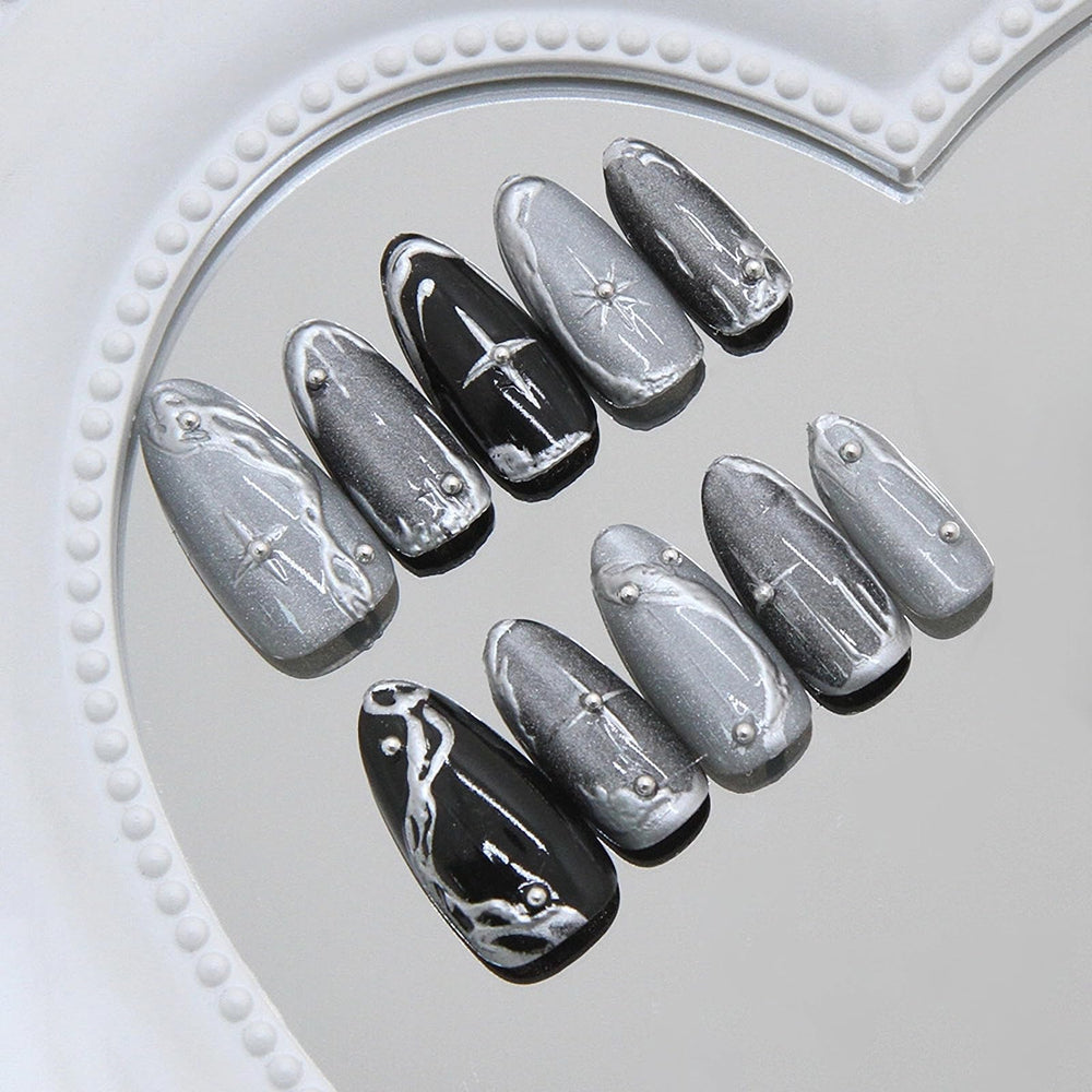 MISUD close-up of black cat eye detail highlighting multidimensional shine