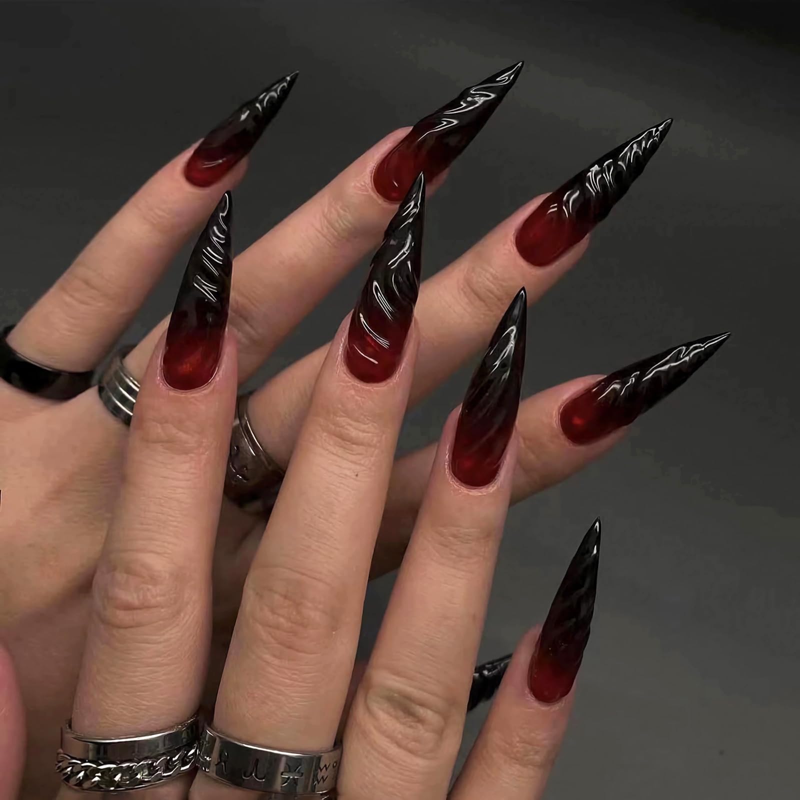 MISUD front packaging showing 24-piece stiletto set and glue for quick styling