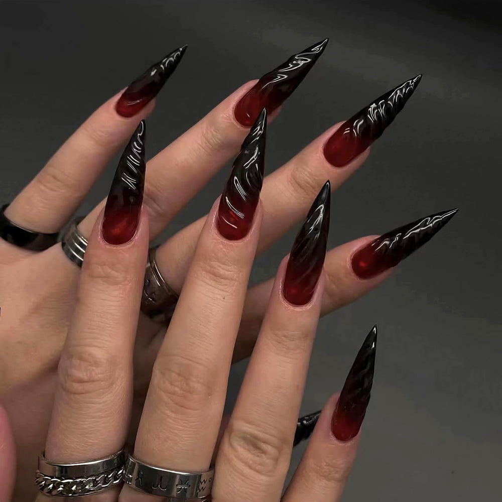 MISUD front packaging showing 24-piece stiletto set and glue for quick styling