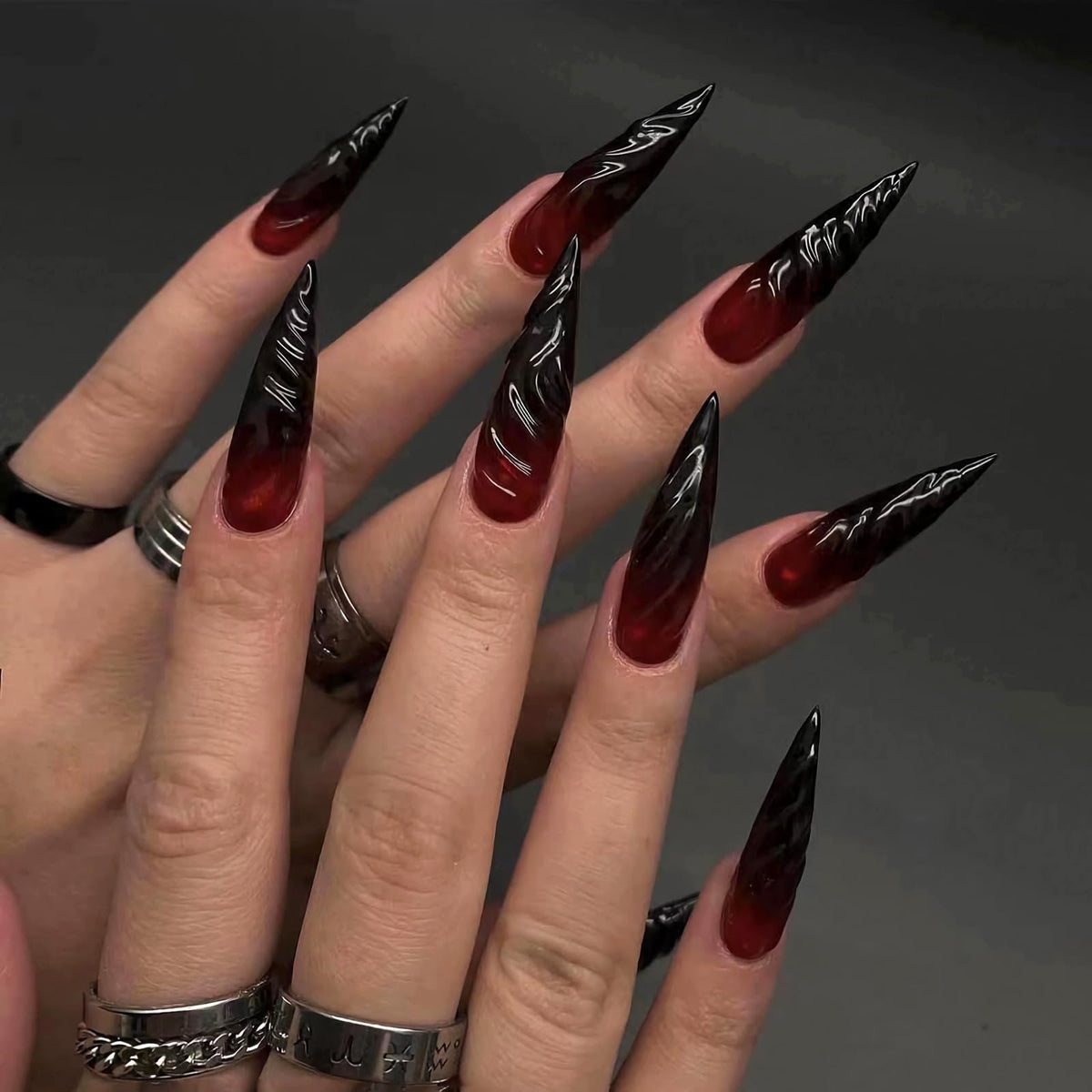 MISUD front packaging showing 24-piece stiletto set and glue for quick styling