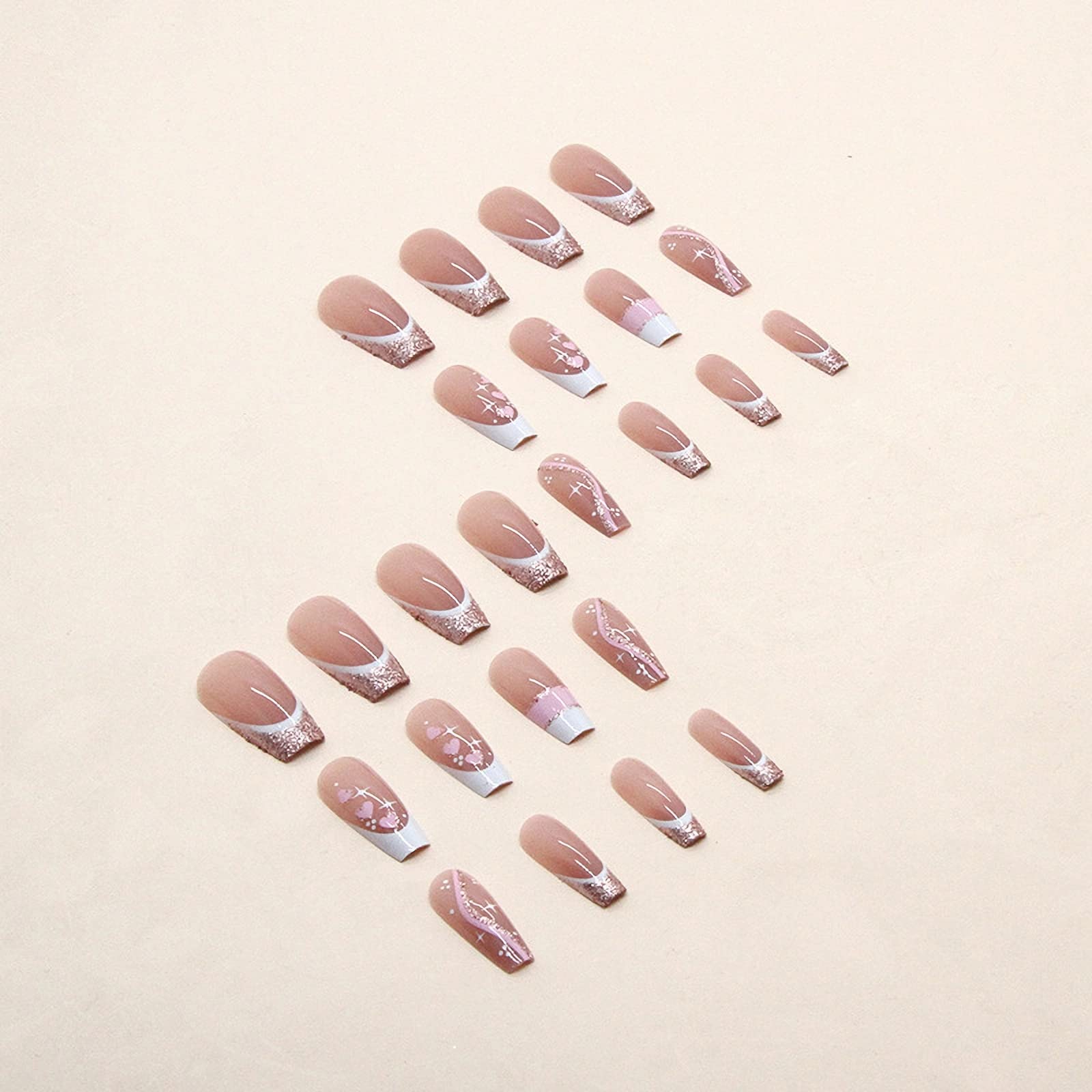 MISUD glitter and heart design close-up, decorative accents for a glam look