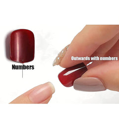 MISUD nails on hand for scale, long square length and fit visualization