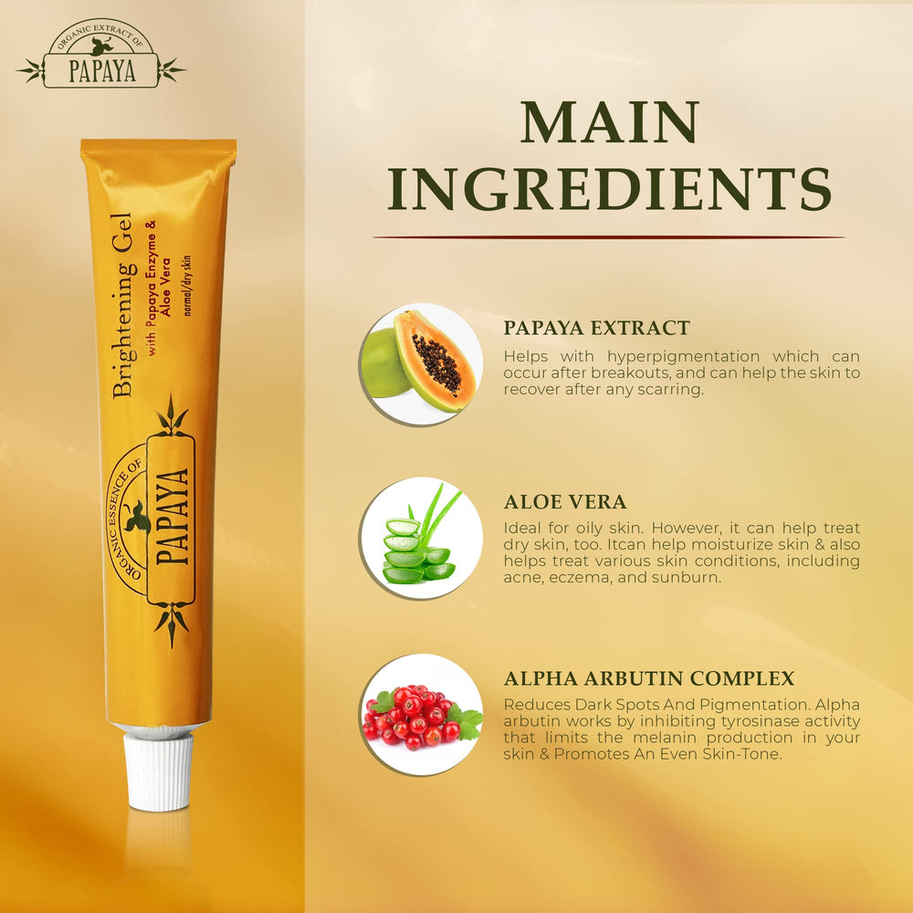 MITCHELL BRANDS ingredients display with aloe vera and papaya for soothing hydration