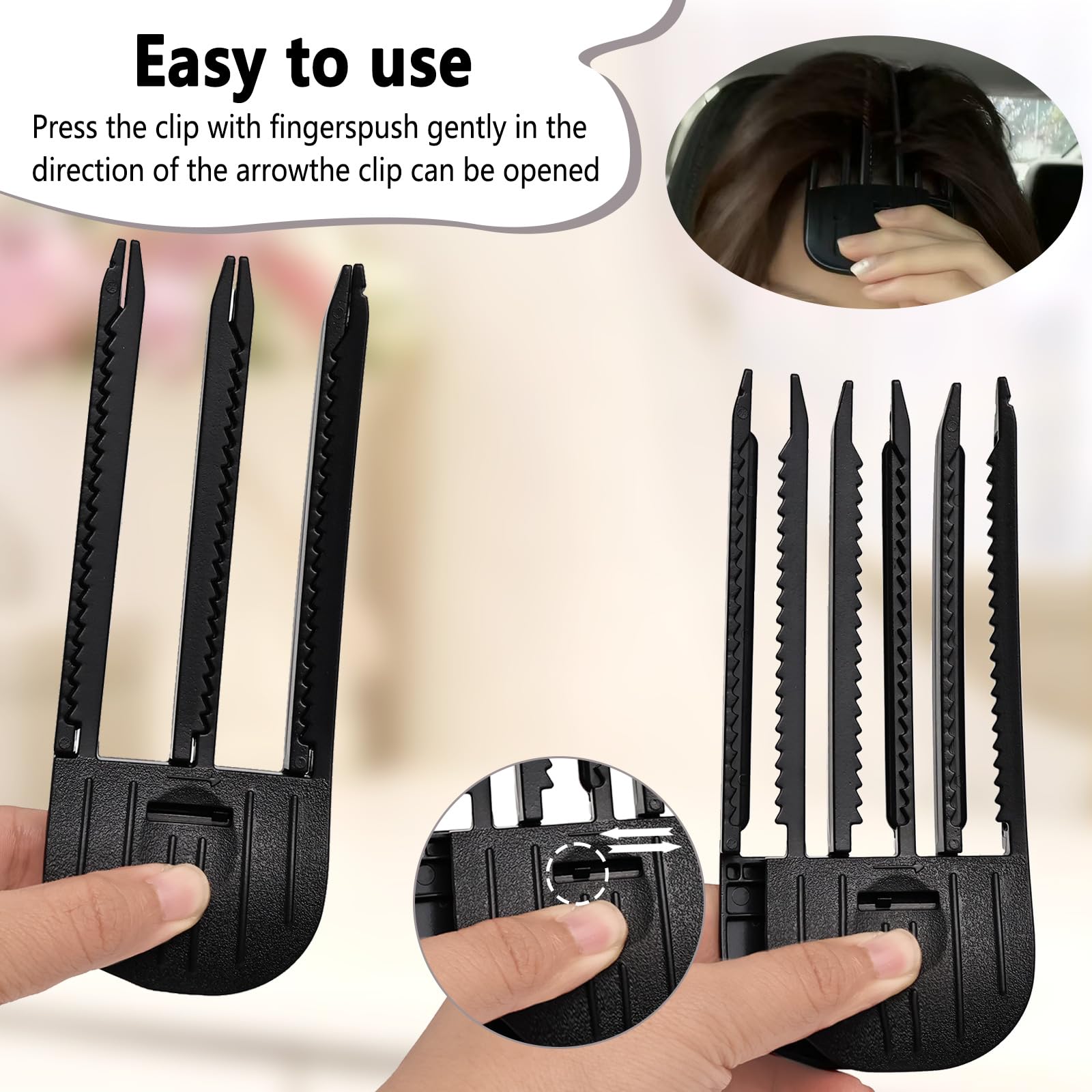 MiUWUU clip placed at hair roots during blow-dry for visible lifted volume