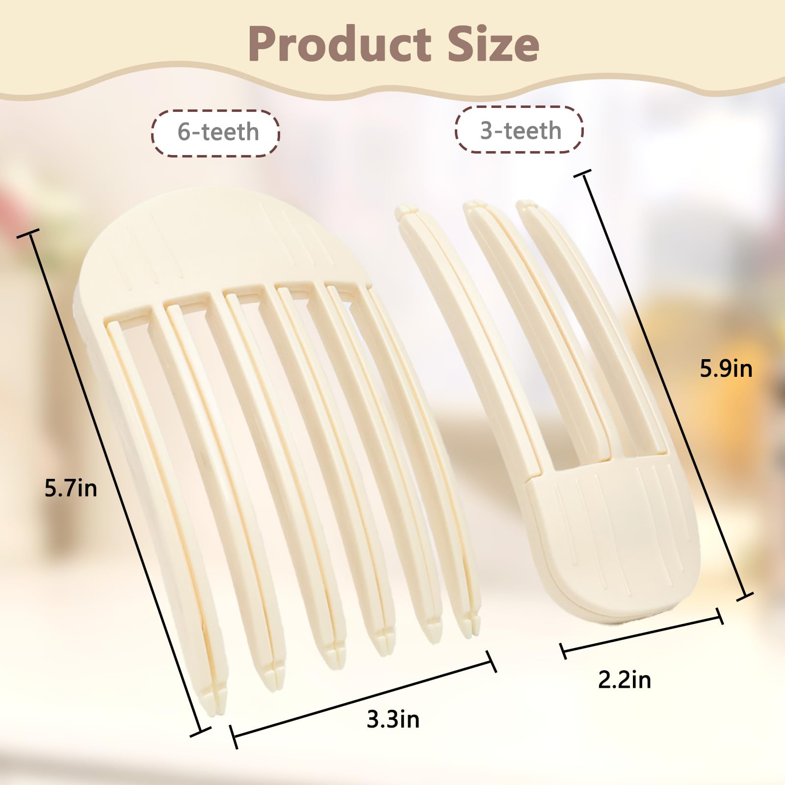 MiUWUU closeup serrated comb teeth for secure hold without creases benefit
