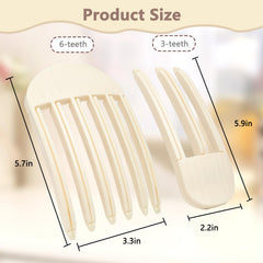 MiUWUU closeup serrated comb teeth for secure hold without creases benefit