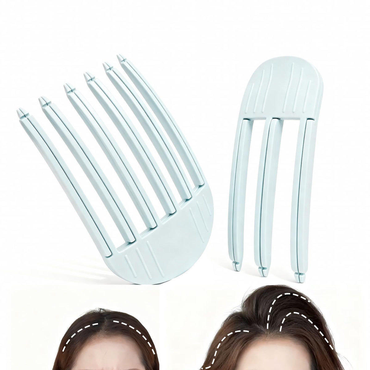 MiUWUU front view of two blue volume clips showing design and color offering easy lift
