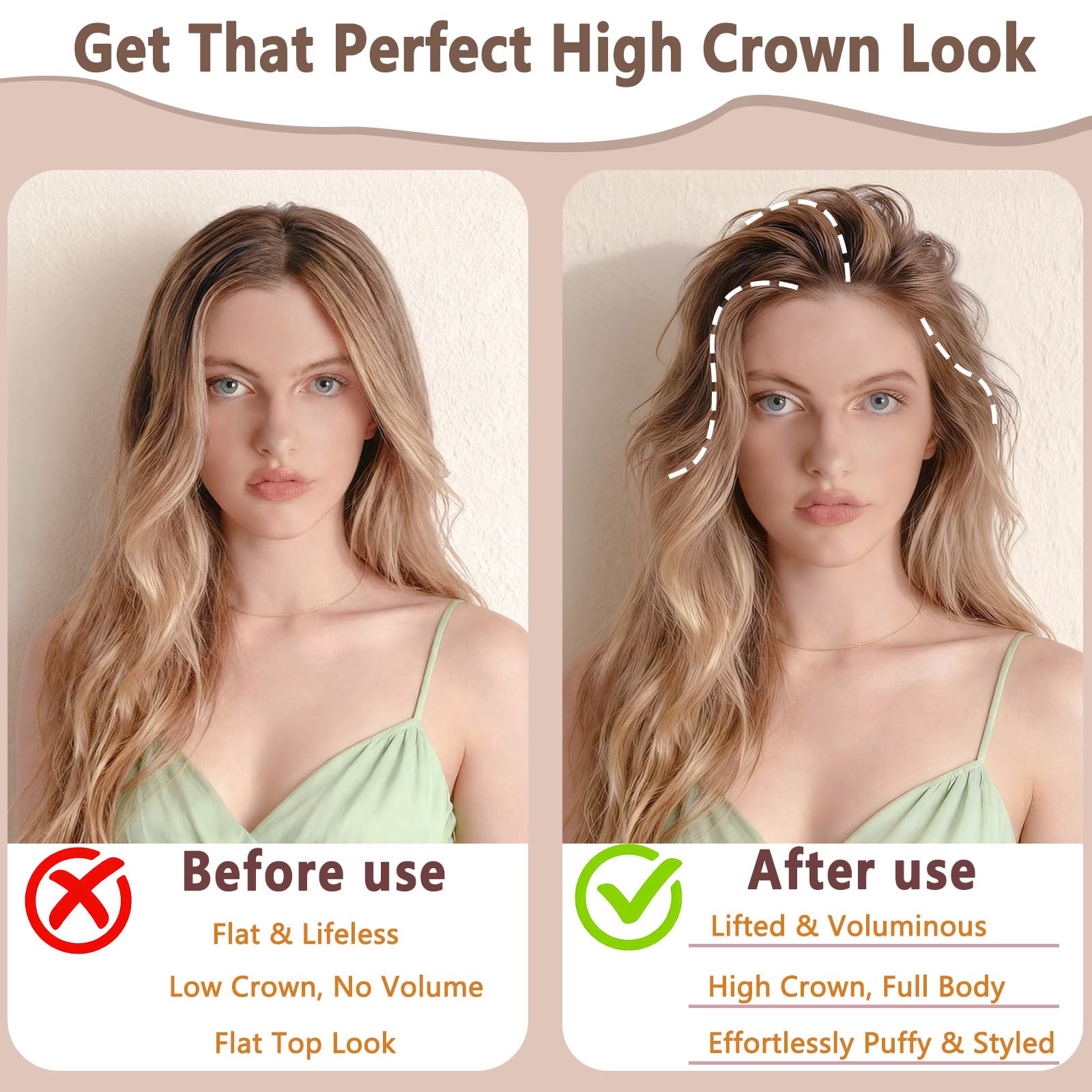 MiUWUU in use while blow-drying roots to create natural volume benefit