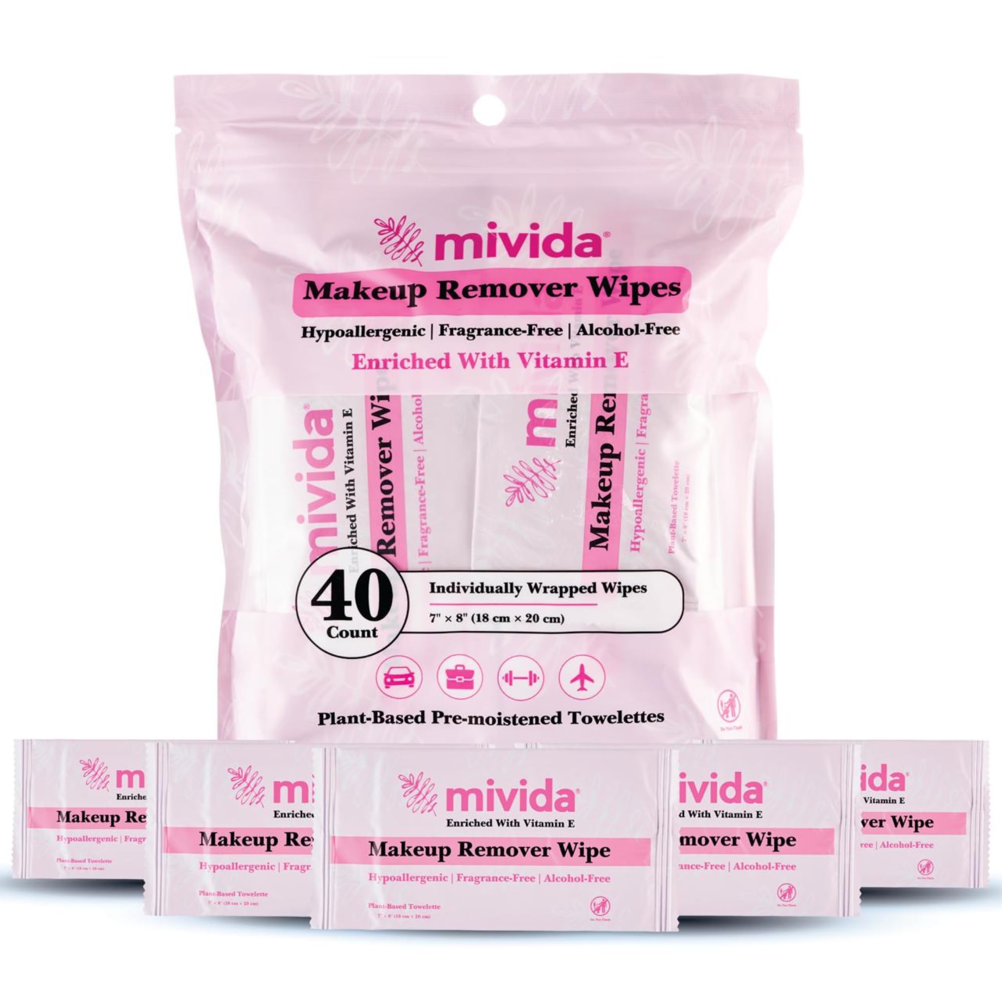 mivida front pouch showing resealable pack and travel convenience