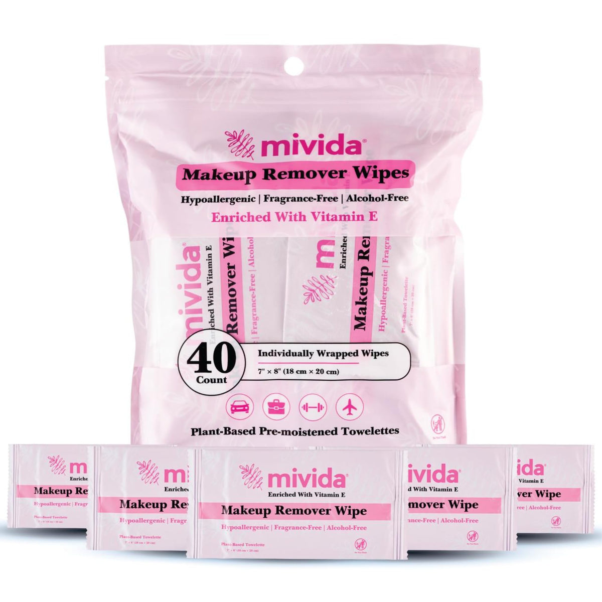 mivida front pouch showing resealable pack and travel convenience