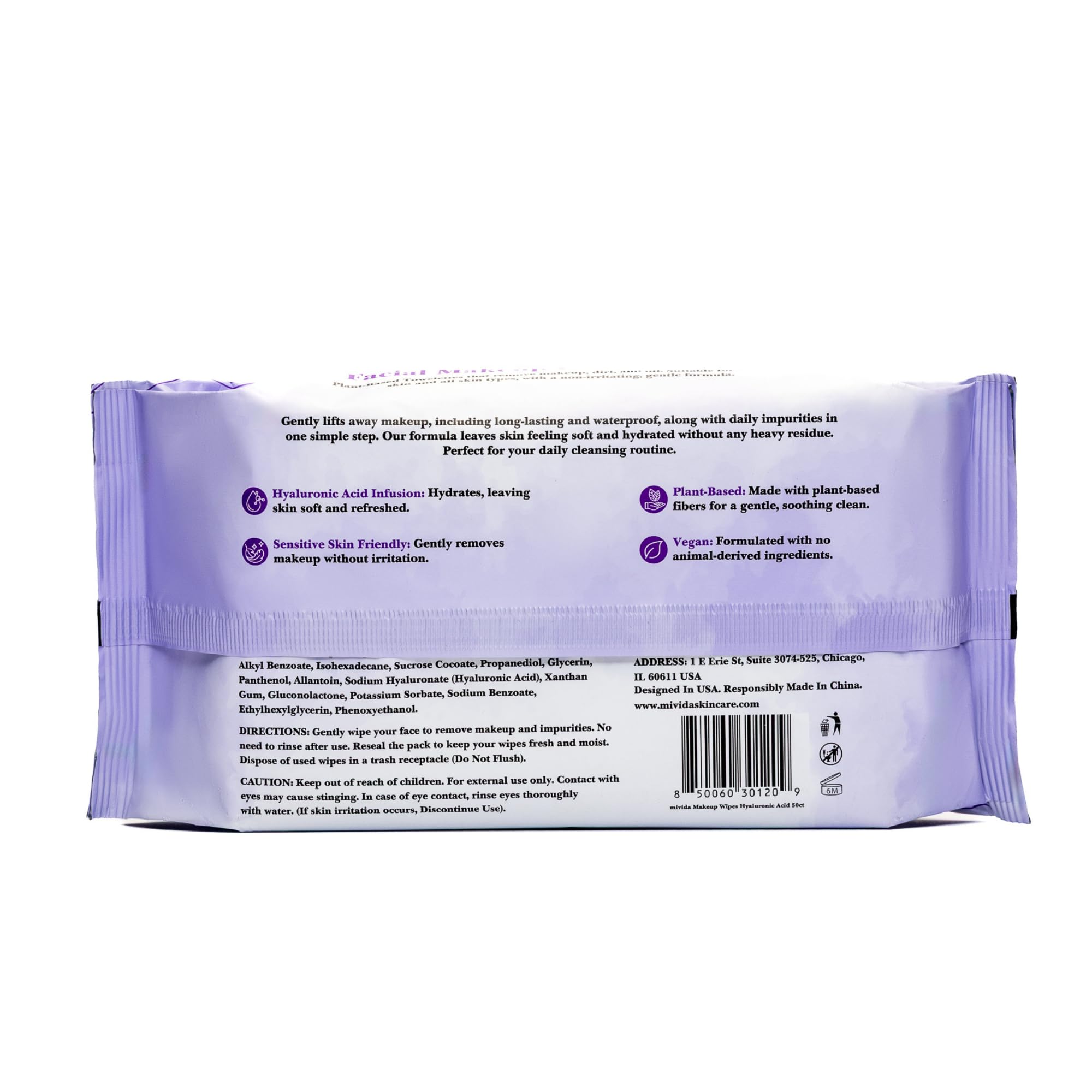 mivida ingredient bottle labeled hyaluronic acid showing hydration benefit
