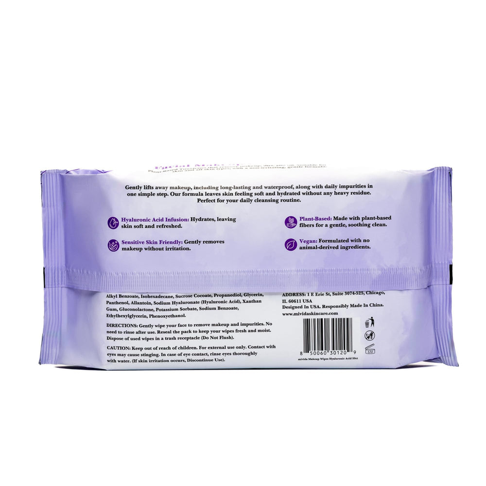 mivida ingredient bottle labeled hyaluronic acid showing hydration benefit