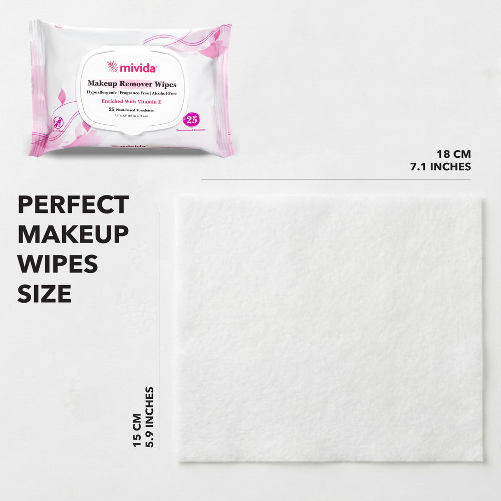 mivida wipe with moisture droplet showing hydrating Vitamin E benefit