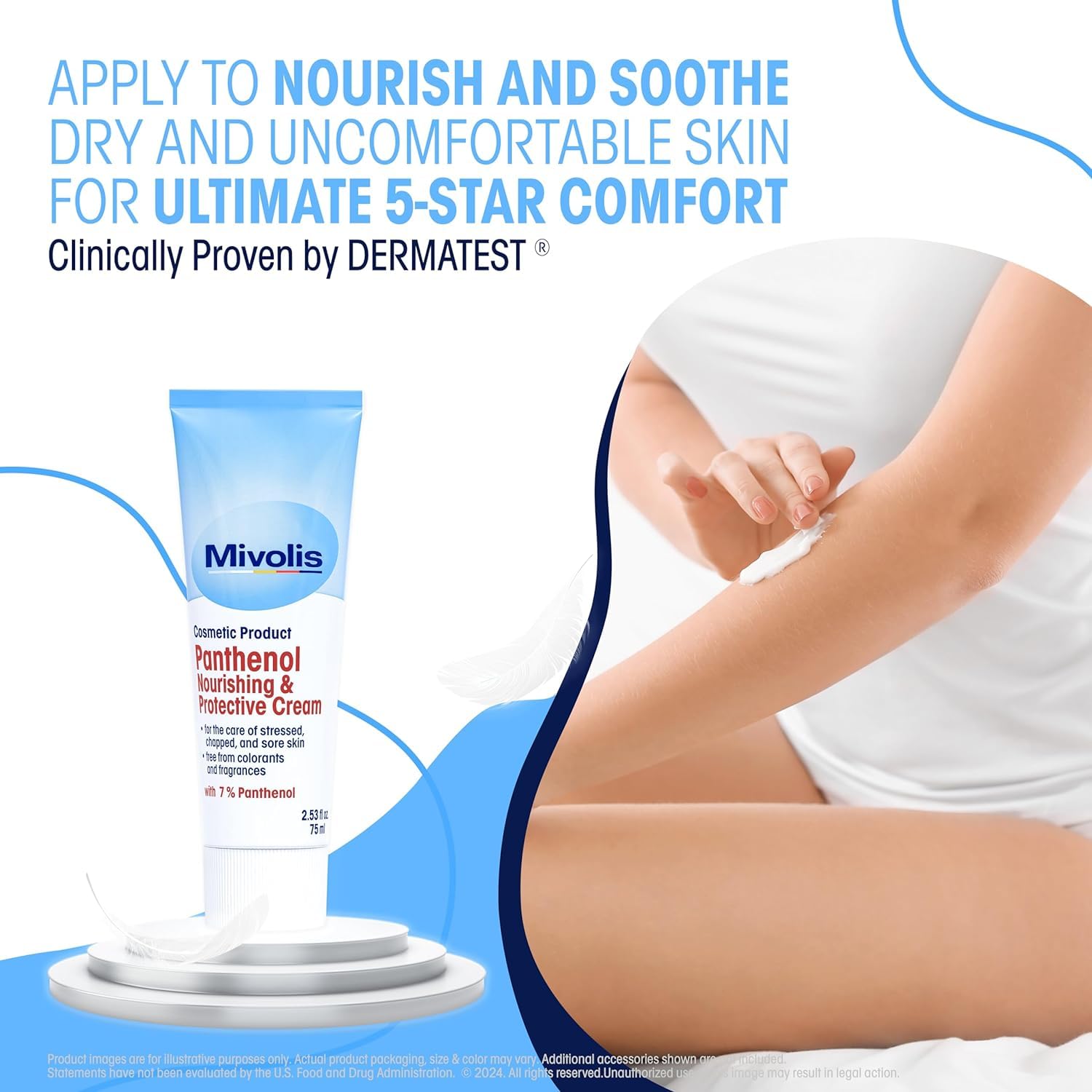 Mivolis open tube texture demonstrating rich balm consistency and deep moisturization