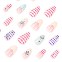 Mivota nails worn on hand demonstrating the medium almond shape and elongating effect