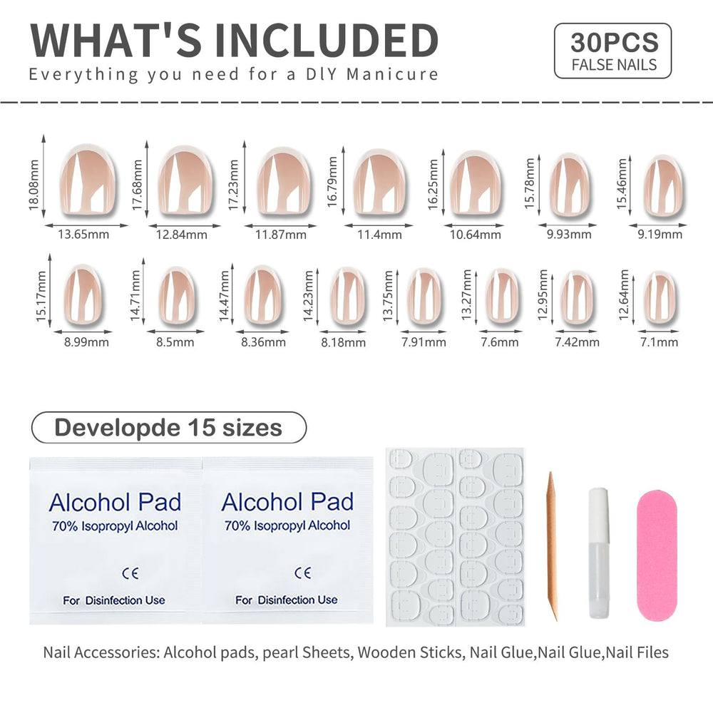 Mivota application showcase image showing press-on placement and adhesive tabs benefit fast salon results