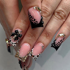 Mivota front packaging showing full leopard press-on nail set and quick glam benefit