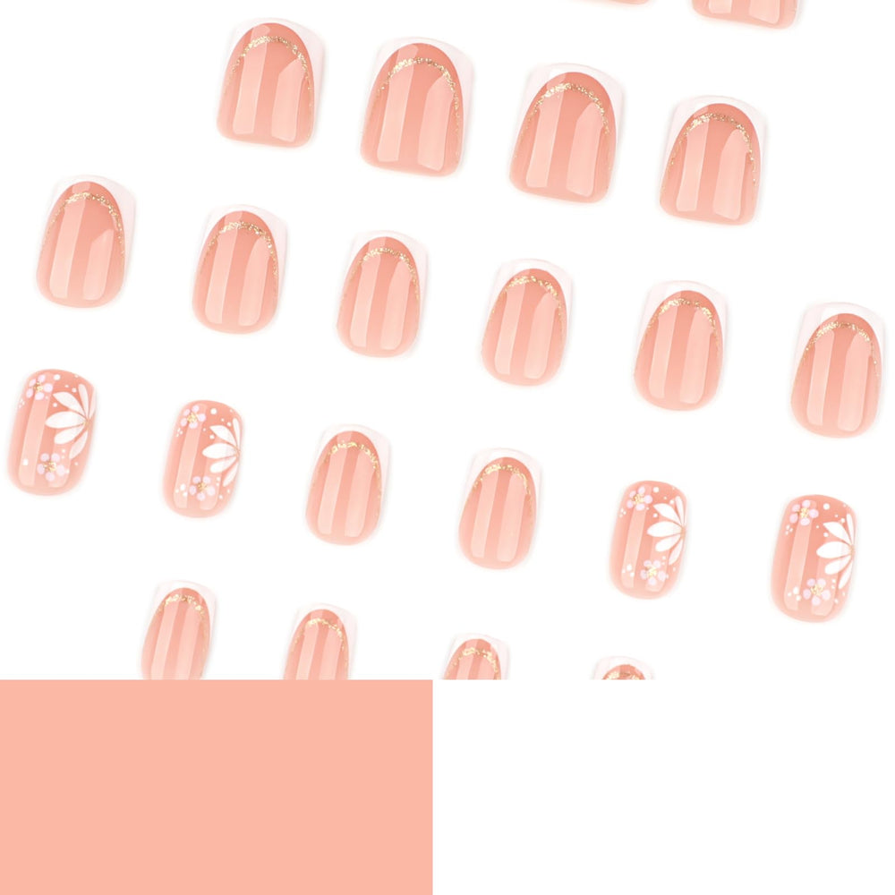 Mivota nails in hand for scale illustrating short square natural look