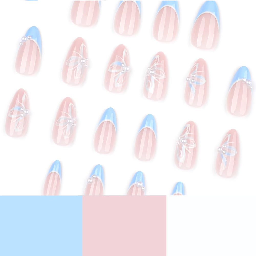 Mivota almond shape displayed next to ruler showing medium length scale and fit