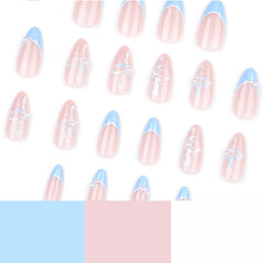 Mivota almond shape displayed next to ruler showing medium length scale and fit