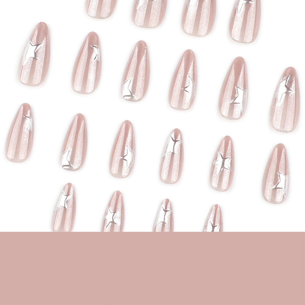 Mivota nails worn on hand demonstrating elegant almond shape and everyday style