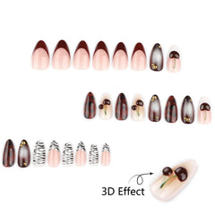 Mivota nails in hand demonstrating almond length and scale for fit reference