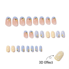 Mivota nude French tip with lemon accent for balanced wearable flair