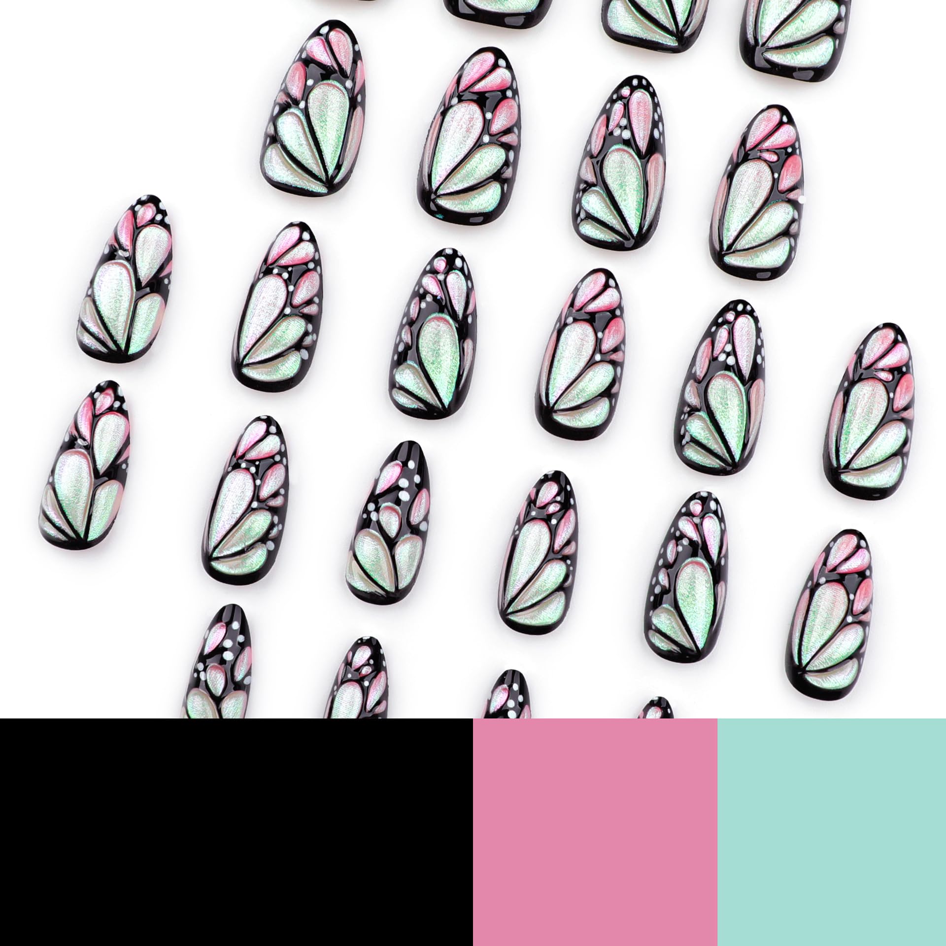 Mivota nails beside coin for scale, demonstrates size range and realistic fit