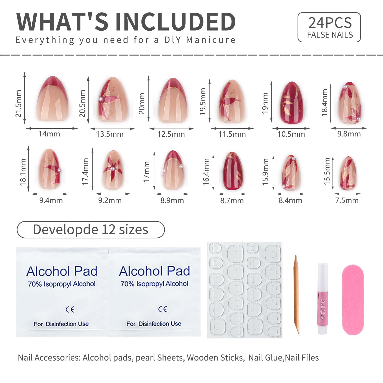 Mivota nails shown on hand for scale and practical wear