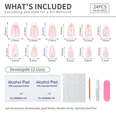 Mivota scale photo of hand wearing nails to show medium almond length and realistic fit