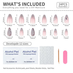 Mivota nails on hand to show long almond length for finger elongation