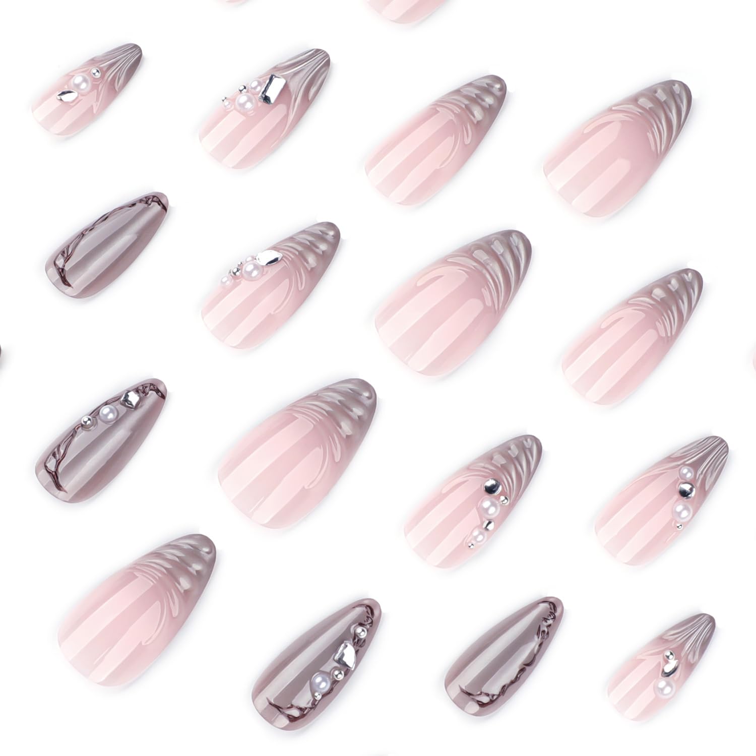 Mivota silver chrome French tip reflecting light for a polished shine
