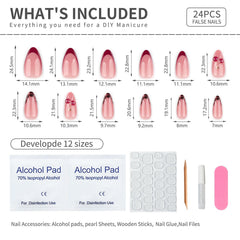 Mivota nails beside a ruler showing medium almond size scale