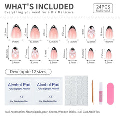 Mivota nails beside ruler demonstrating short almond length for work-friendly fit