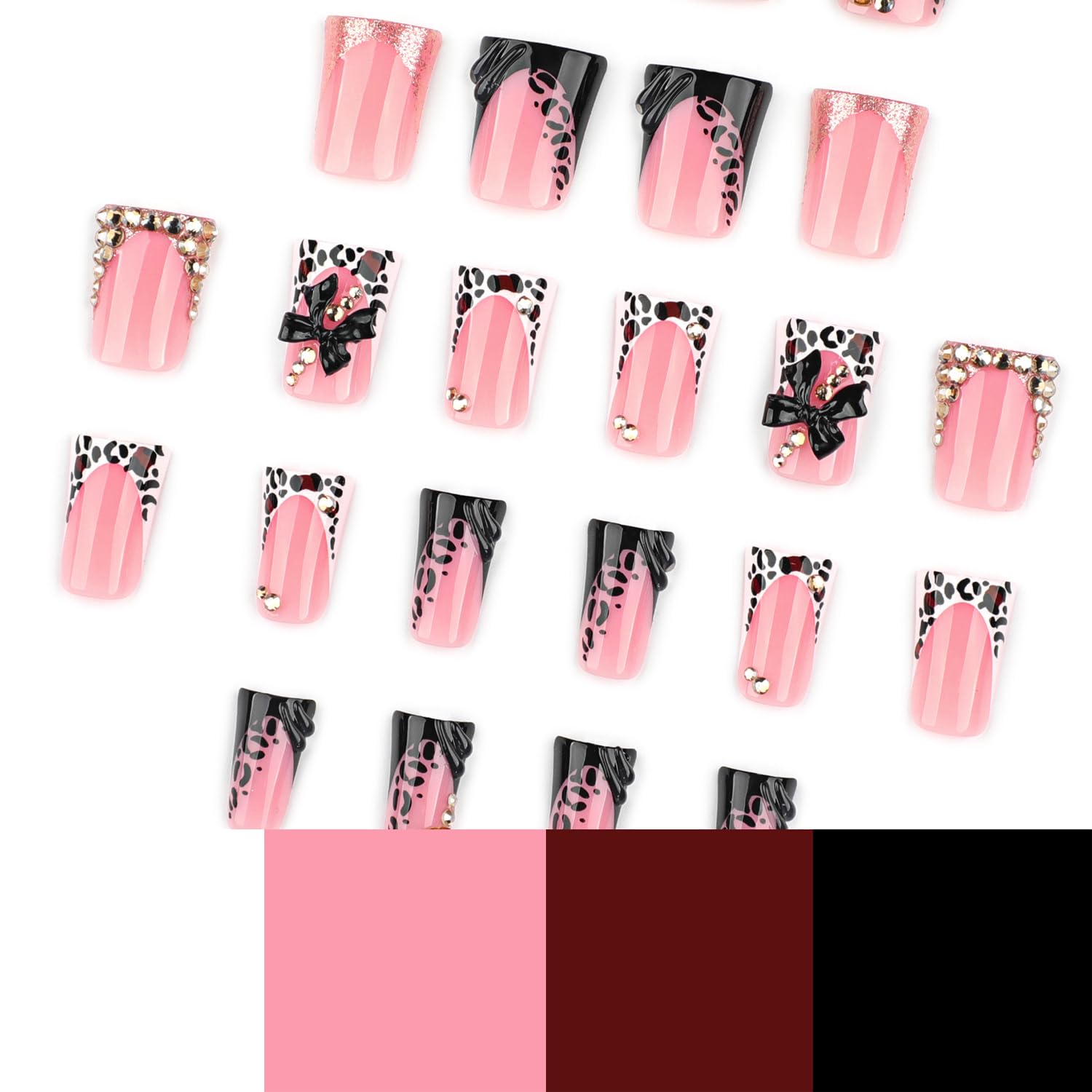 Mivota tapered square press-on nails next to ruler showing size and realistic fit
