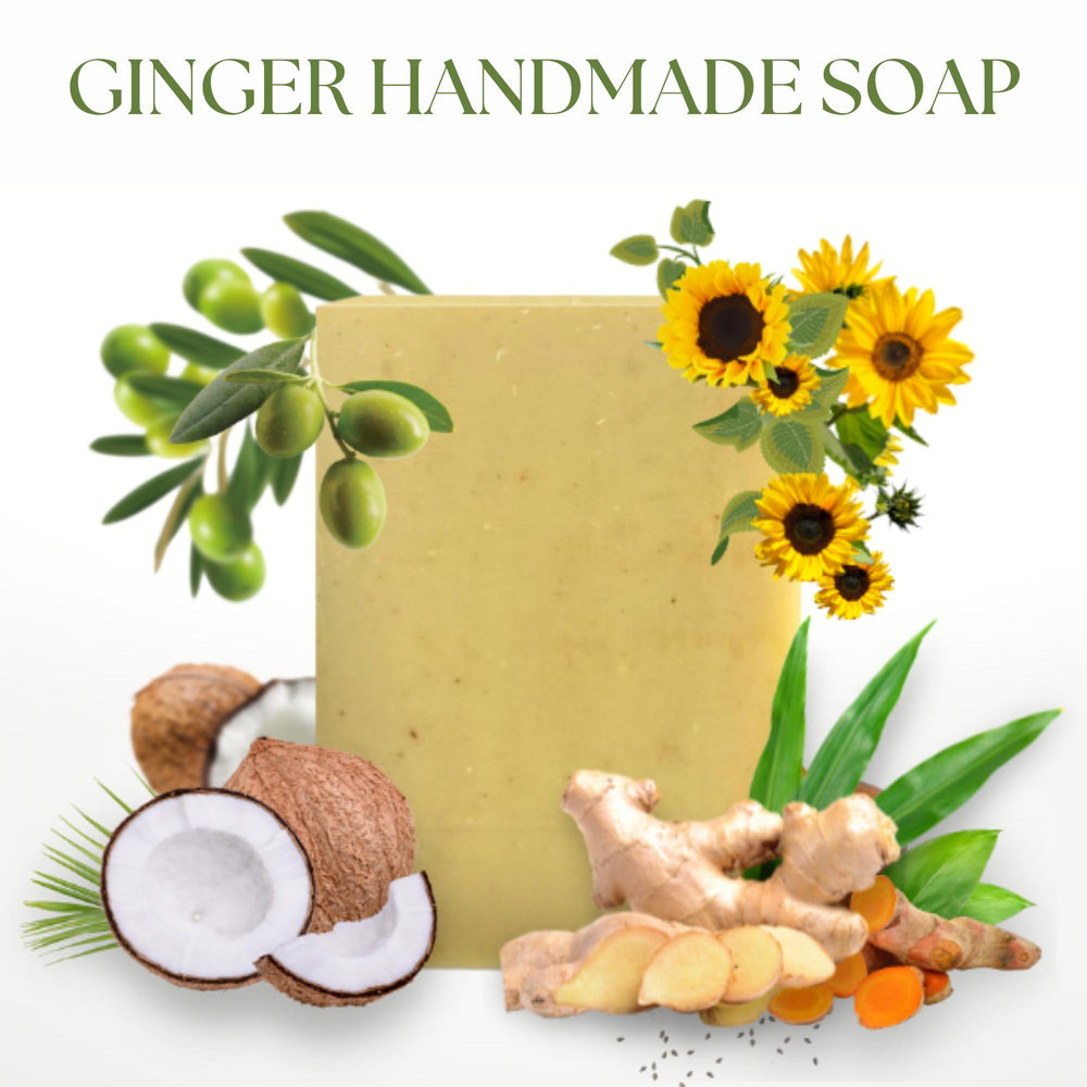 Miw Piw ginger soap close-up texture showing grain and exfoliating benefit