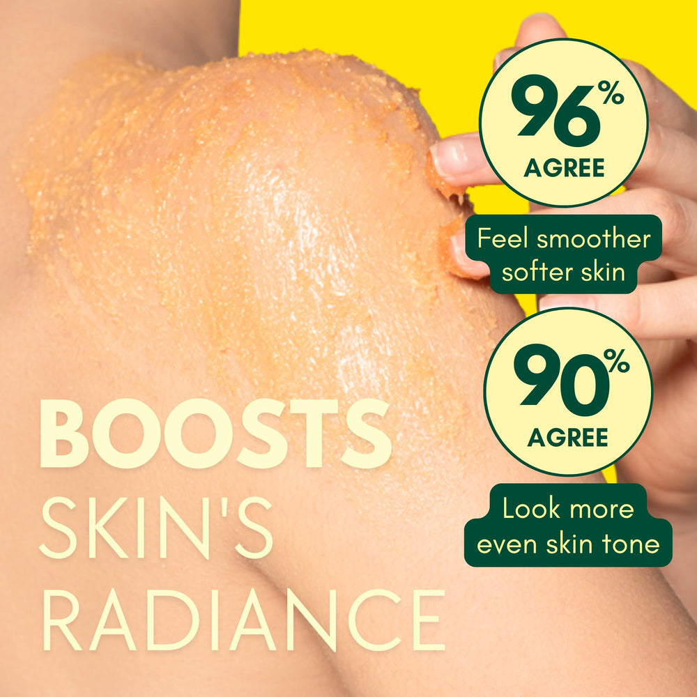 miw piw scrub being applied in shower demonstrating circulation-boosting massage benefit