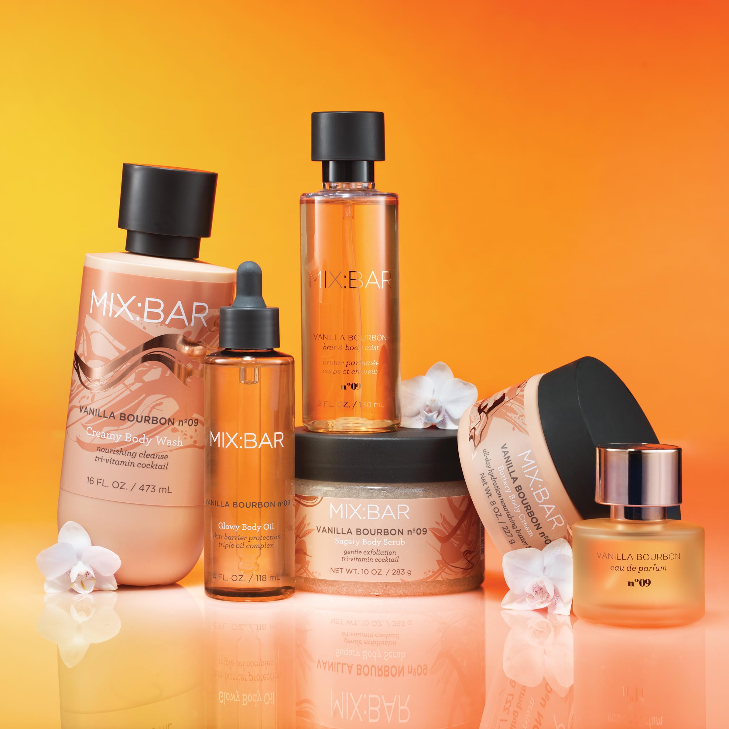 MIX:BAR oils and botanicals with jojoba and avocado emphasizing nourishing formula